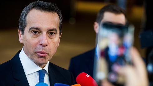 Kanclerz Austrii Christian Kern dziś w Brukseli Fot. EPA/STEPHANIE LECOCQ