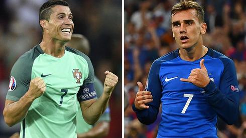 Cristiano Ronaldo i Antoine Griezmann (fot. AFP)