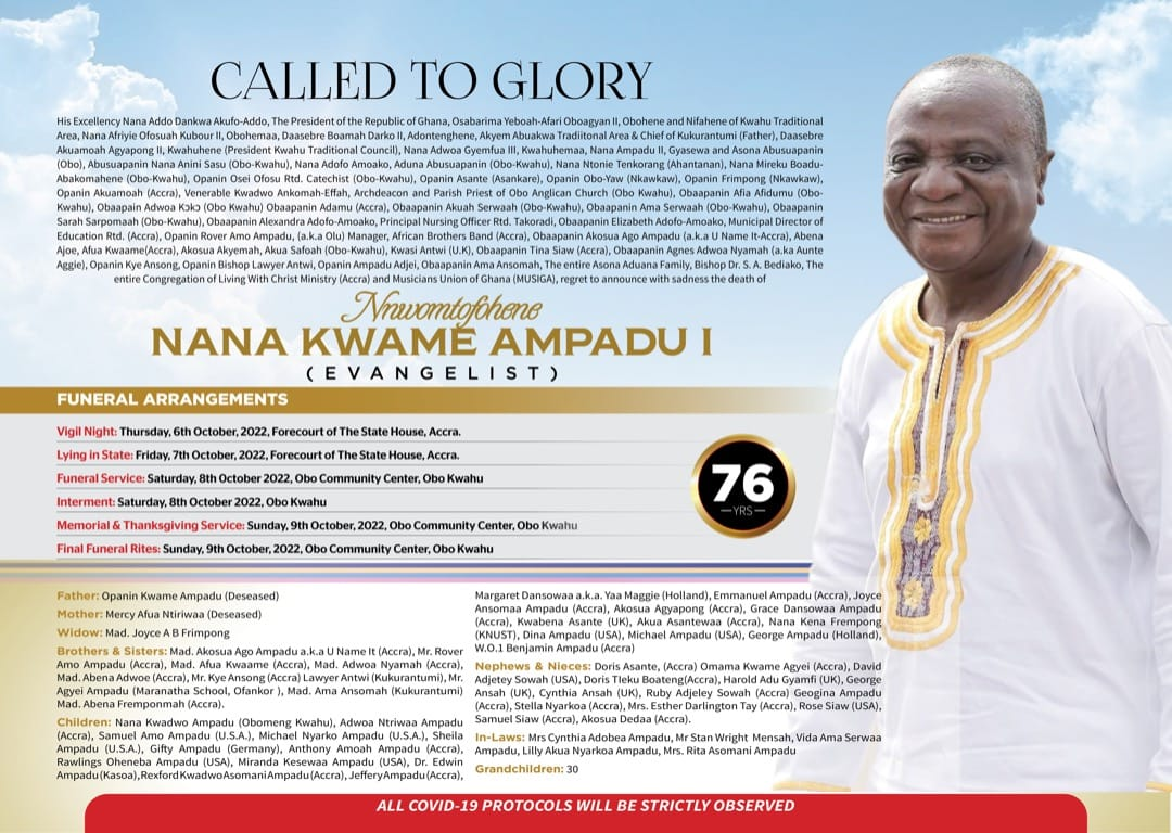 Nana Ampadu funeral details