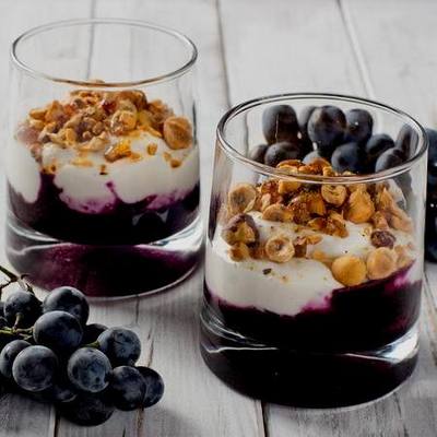 Panna cotta szőlőzselével