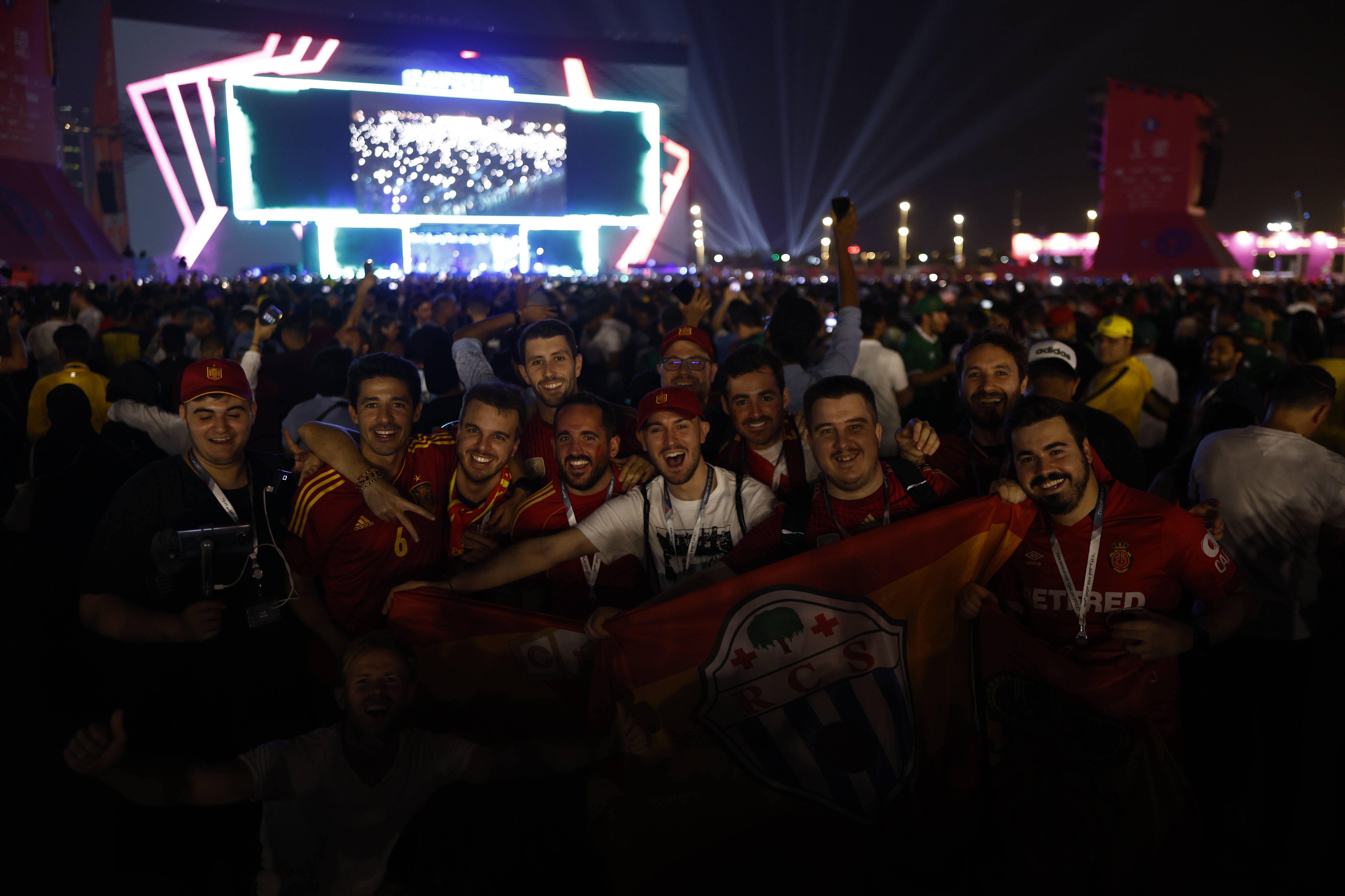 Fans at the Fan Festival in Doha.