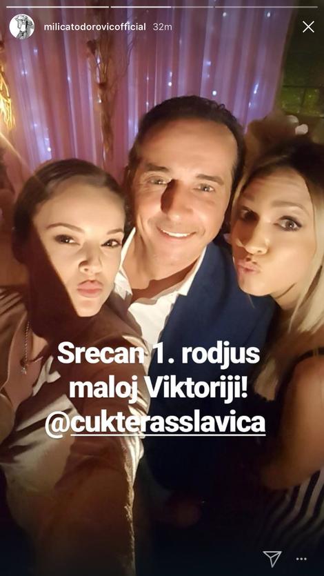 Milica Todorović na proslavi prvog rođendana ćerke Slavice Ćukteraš