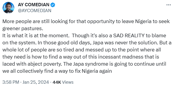 Ay Makun's post [X/AYcomedian]