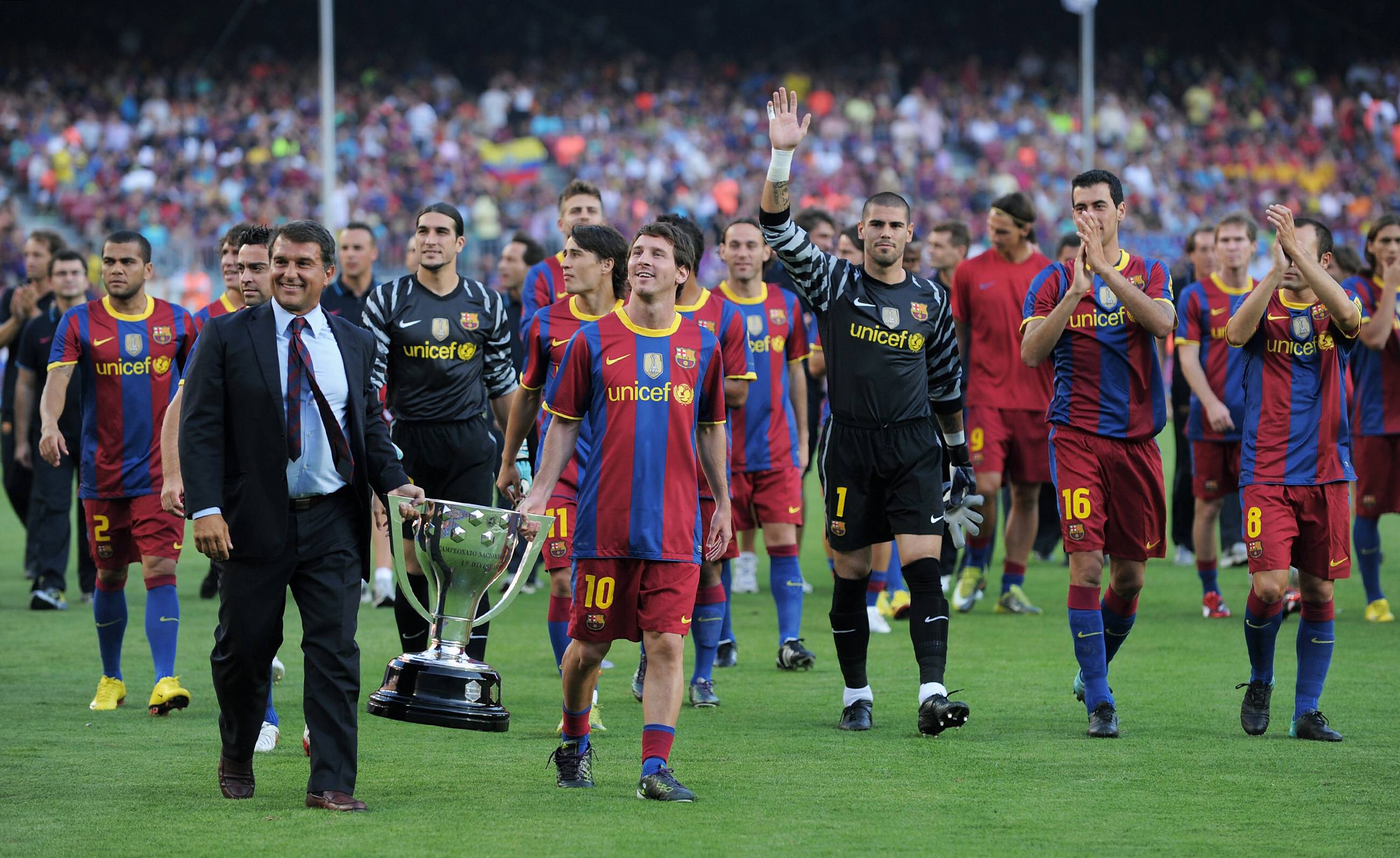 Lionel Messi won the Champions League with Barcelona in 2011 under Joan Laporta's tenure
