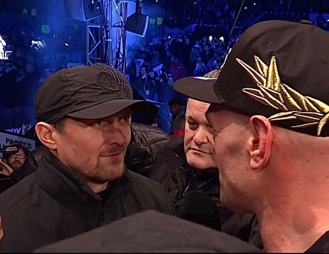 Tyson Fury screamed at Oleksandr Usyk at the Tottenham Hotspur Stadium