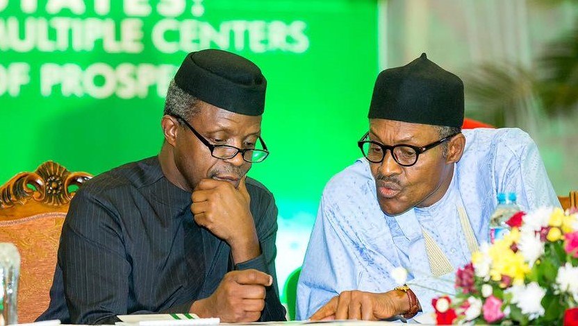 Vice President Yemi Osinbajo (left) says he remains committed to serving the Nigerian people under the leadership of President Muhammadu Buhari (right)