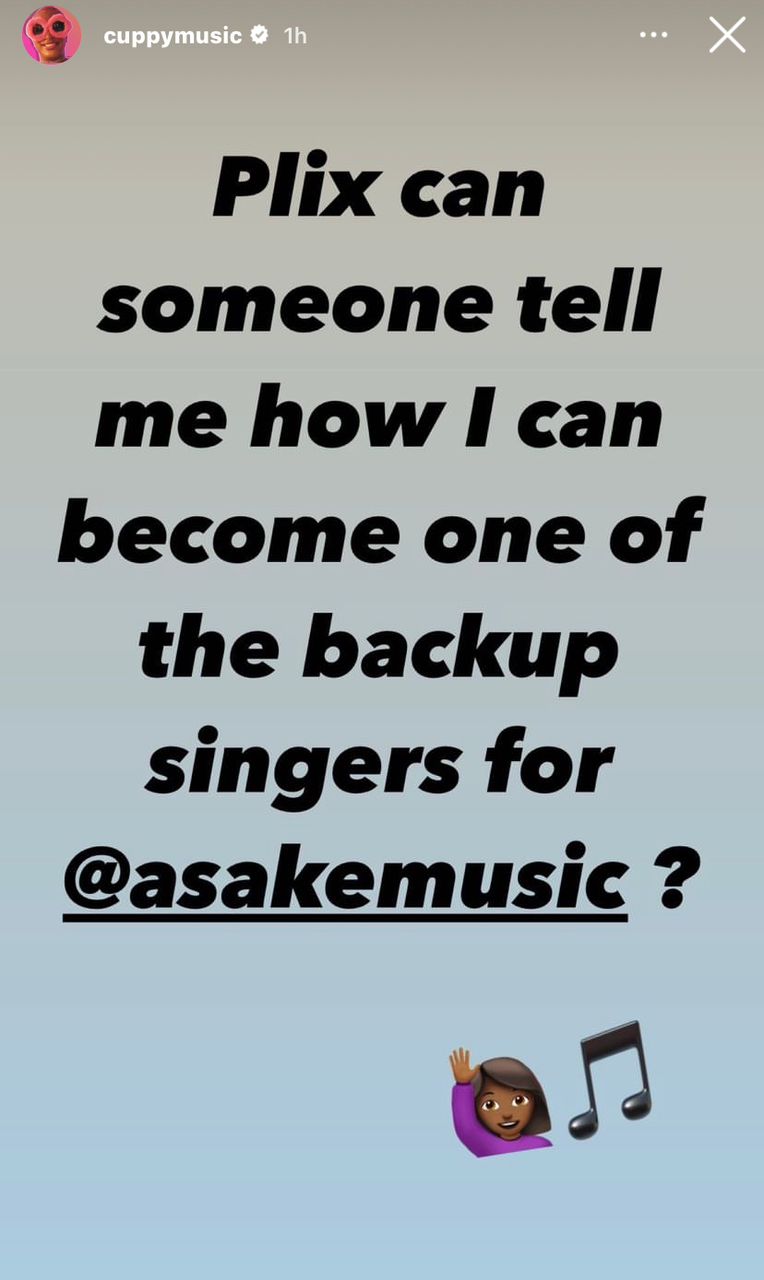 Dj Cuppy wants to be Asake's backup singer