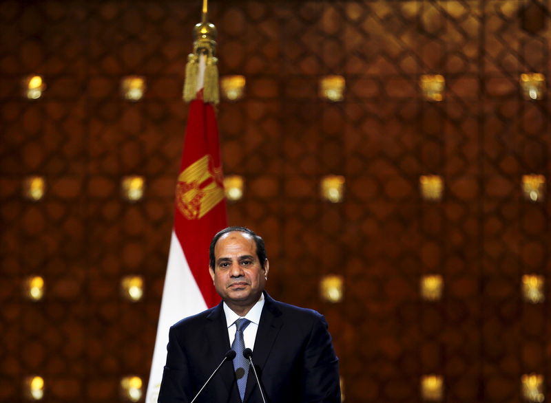 Egypt's President Abdel Fattah al-Sisi speaks during a news conference with Greek President Prokopis Pavlopoulos (not pictured) after their summit at the presidential palace in Cairo, April 23, 2015. REUTERS/Amr Abdallah Dalsh