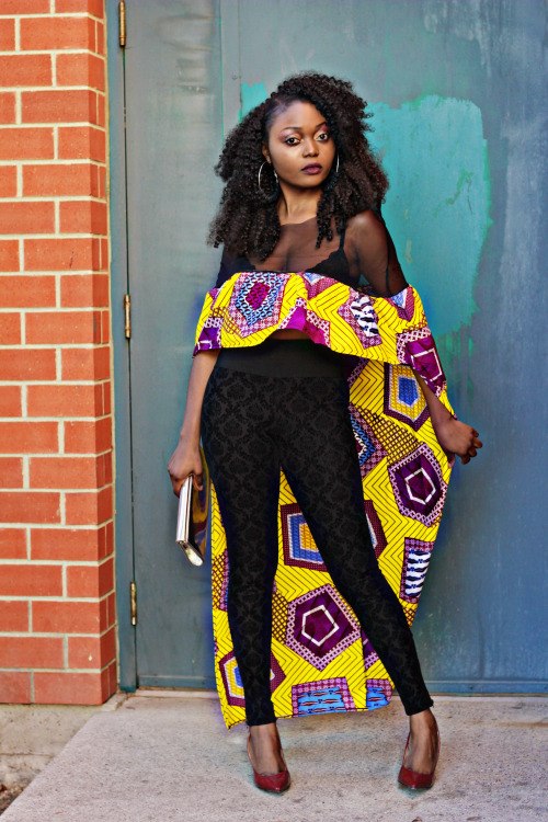 ankara cape dress