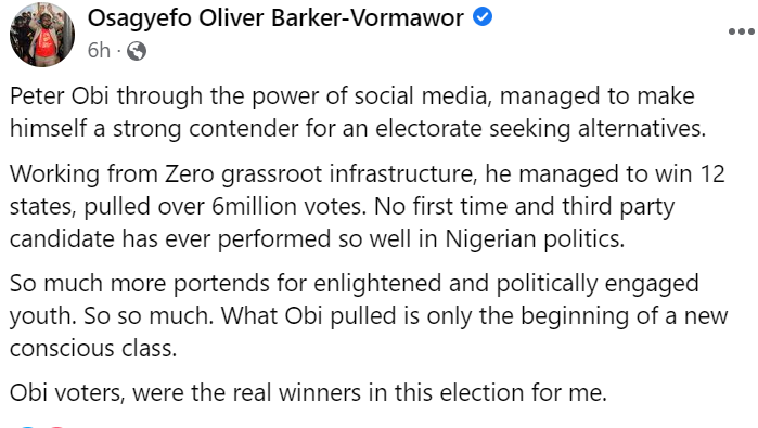Boo Akufo-Addo on 6th March to make Ghanaians proud – Barker-Vormawor urges Voltarians