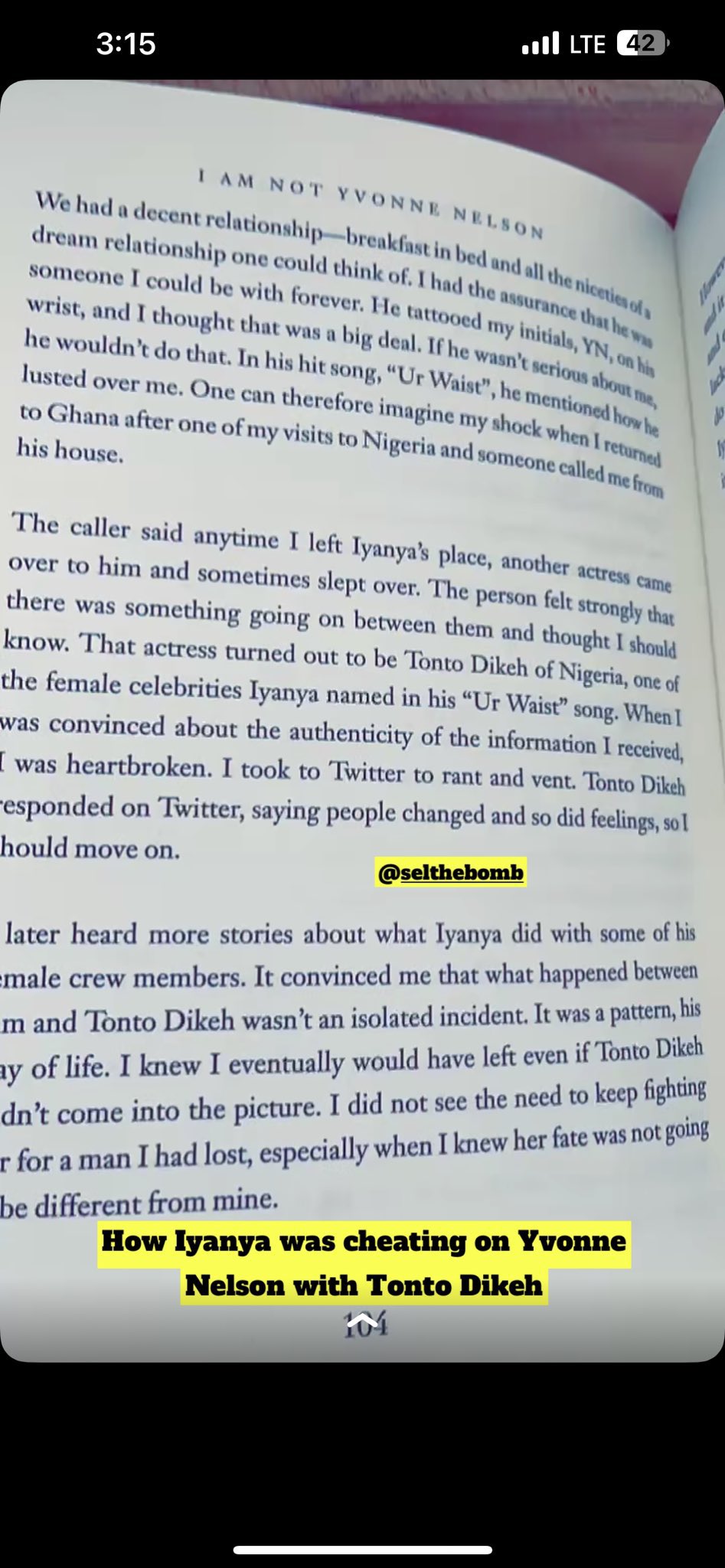 Yvonne Nelson claims Iyanya cheated on her with Tonto Dikeh [Twitter/Yabaleftonline]