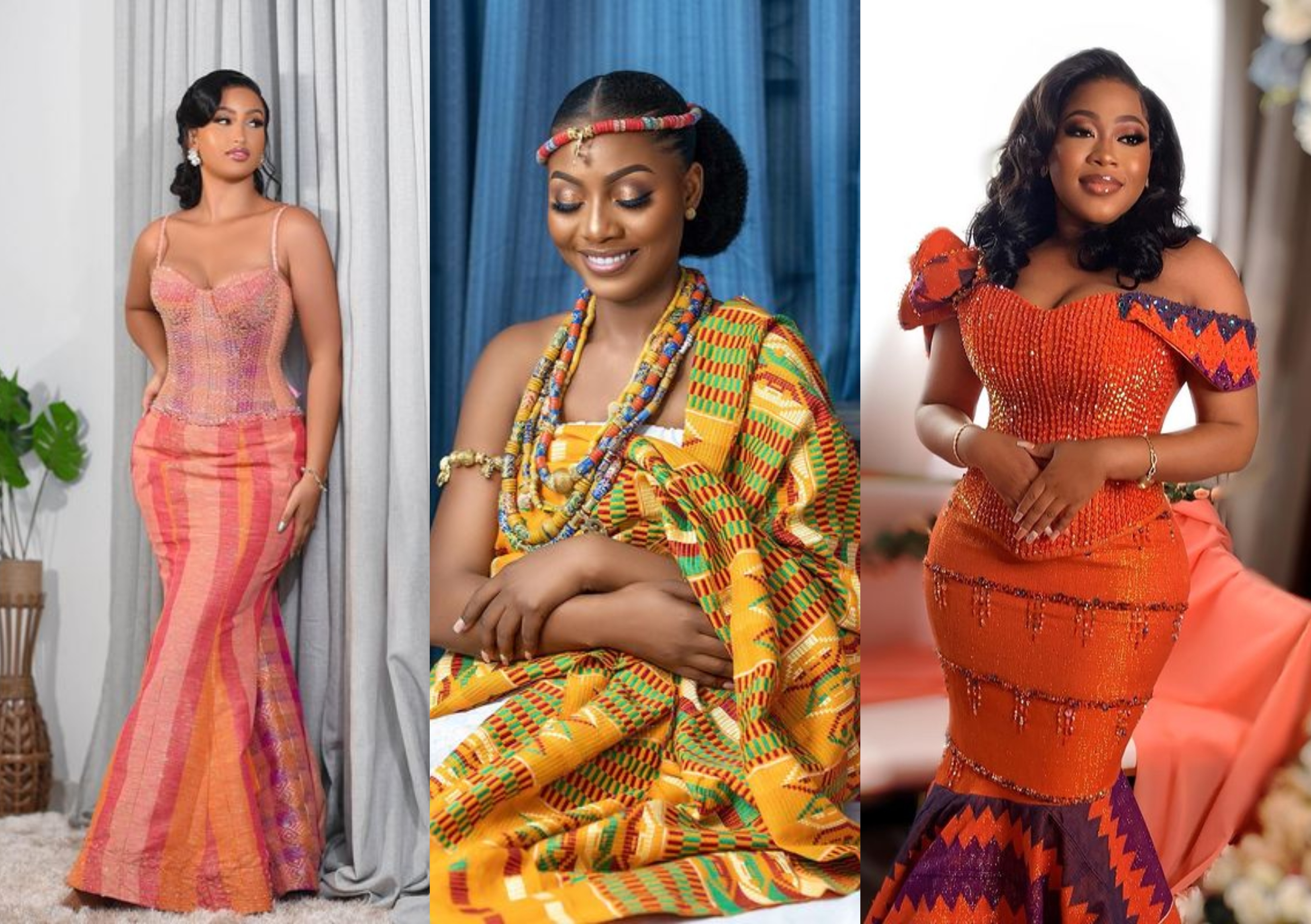 Traditional Slay: Ghanaian Women Wear Variations Of 'Kente' Bridal