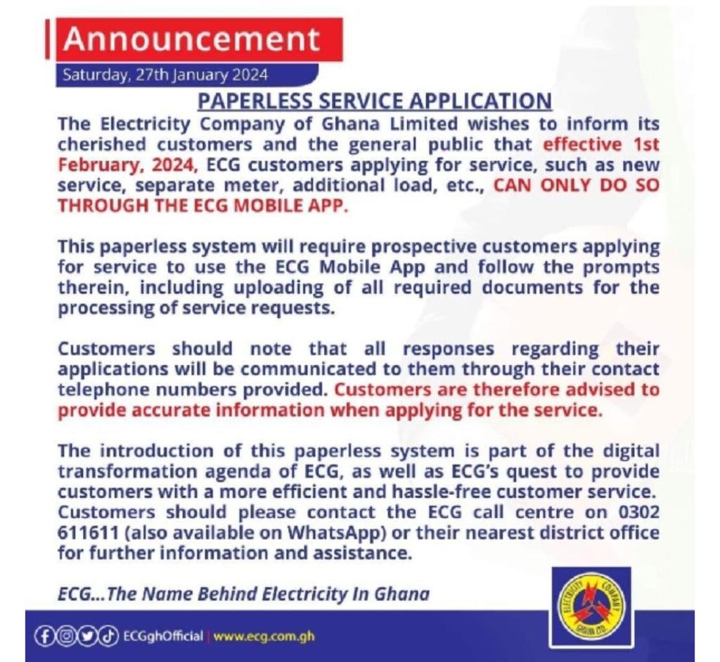 ECG initiates digital transformation for meter applications and services effective February 1