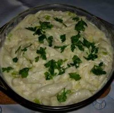 Gnocchi póréhagymamártással