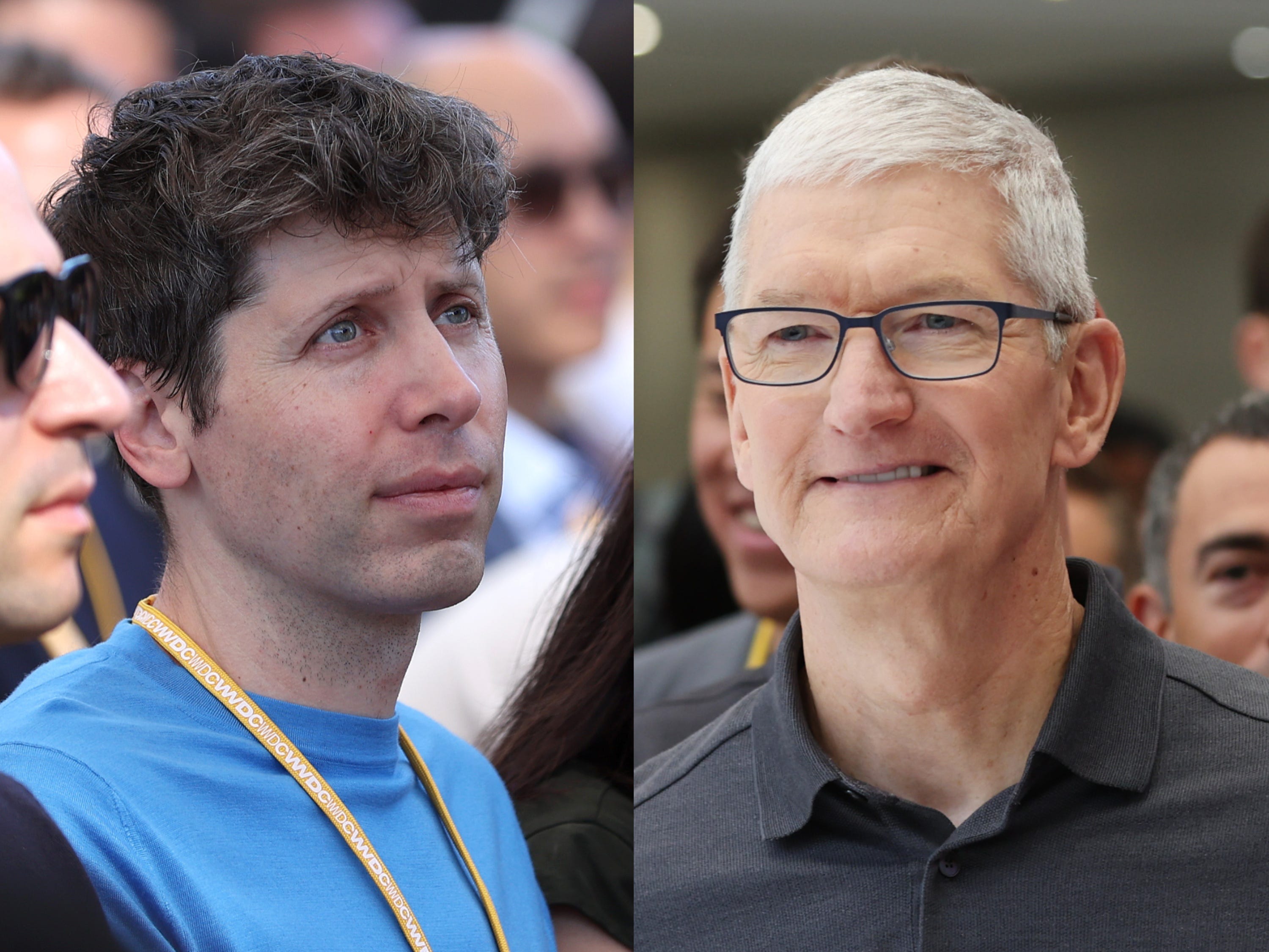 OpenAI's Sam Altman and Apple's Tim Cook have a deal. Analyst Ben Thompson thinks Apple is the winner in this one.Getty Images
