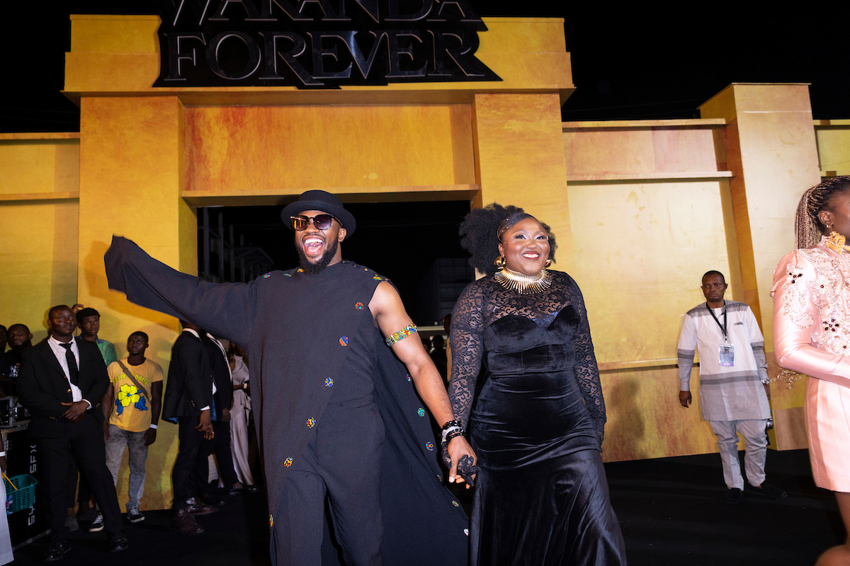 Stan Nze and Blessing at the Premiere