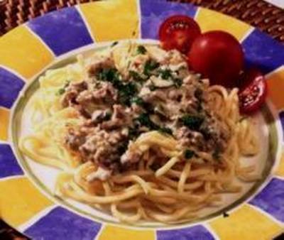 Tejszínes-húsos spagetti