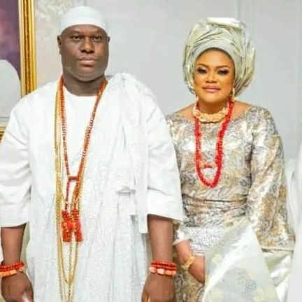 Ooni of Ife, Oba Adeyeye Ogunwusi and his fourth wife Mariam Anako 