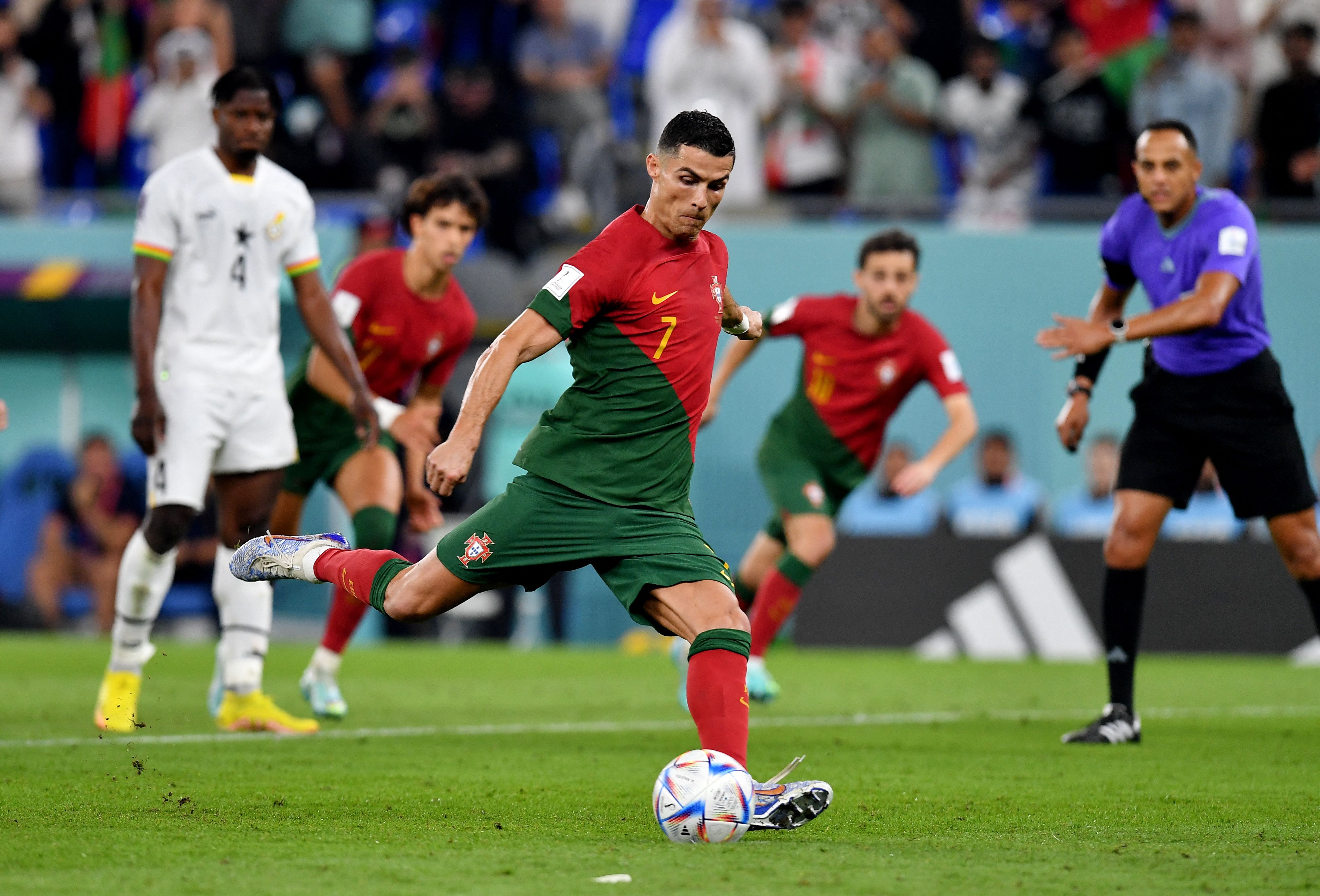 Ronaldo gives Portugal the lead against Ghana from the penalty spot