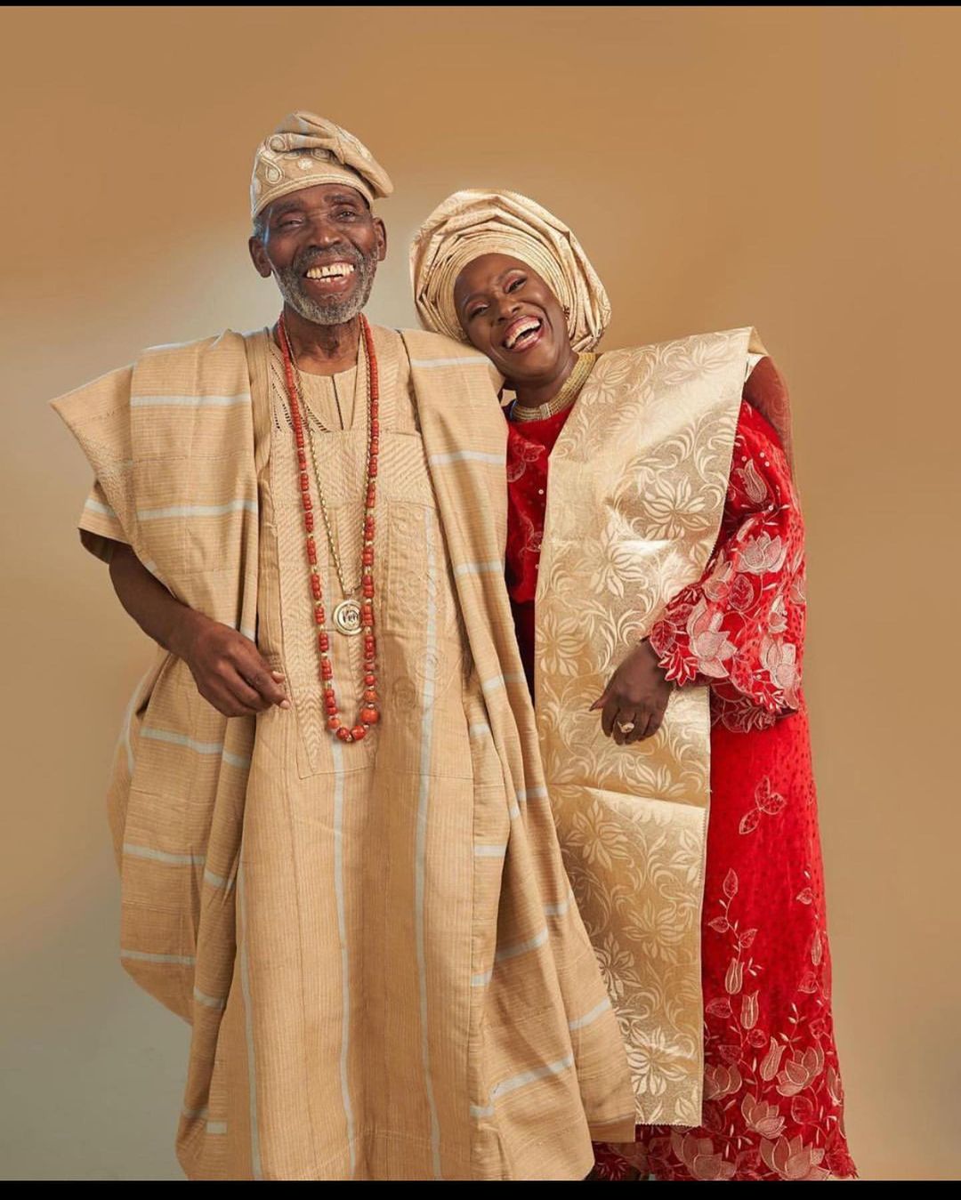 Nollywood veteran Olu Jacobs and wife Joke Silva [Instagram/StyledAseobi]