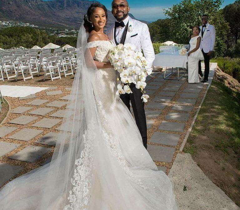 Banky W and Adesua Etomi on their fairytale wedding day in South Africa [Credit: Crescence Elodie]
