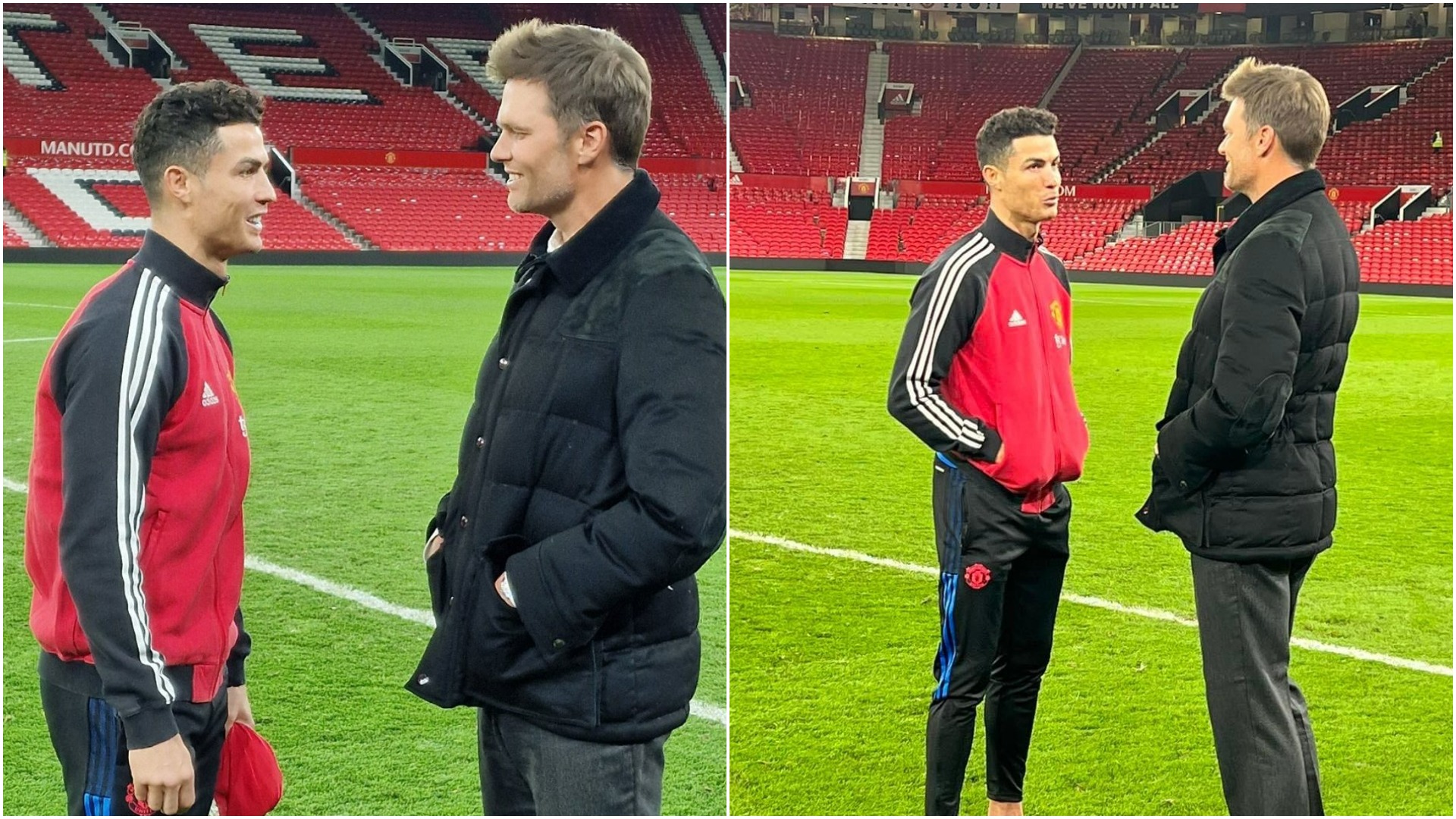 Tom Brady and Cristiano Ronaldo meet on Old Trafford pitch as