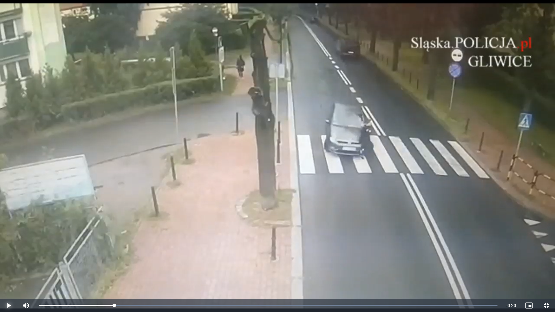 Gliwice: 18-latkę potrąciło auto. Policja publikuje nagranie z kamer  [wideo] - Wiadomości