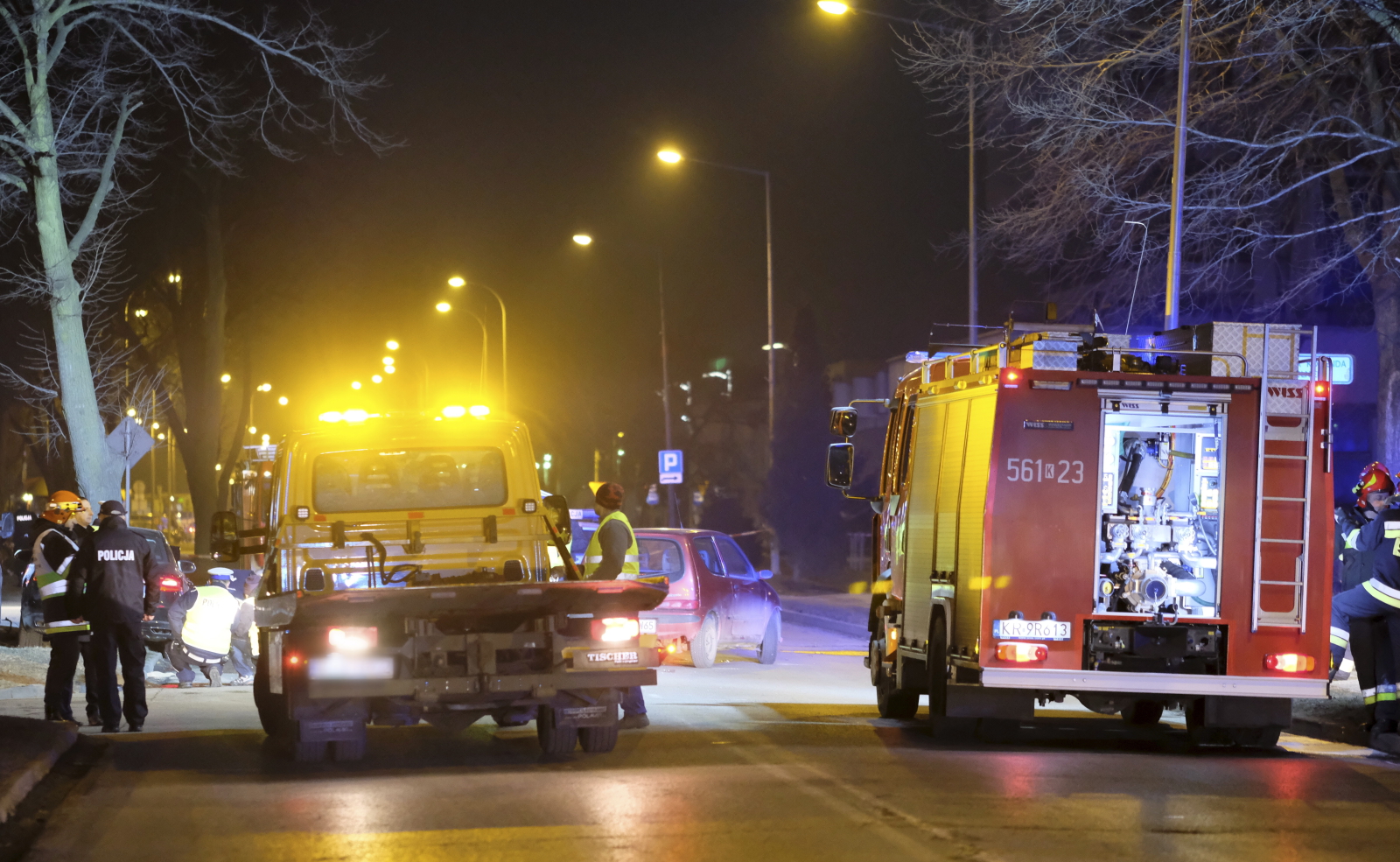 Wypadek kolumny rządowej w Oświęcimiu. Limuzyna rozbita