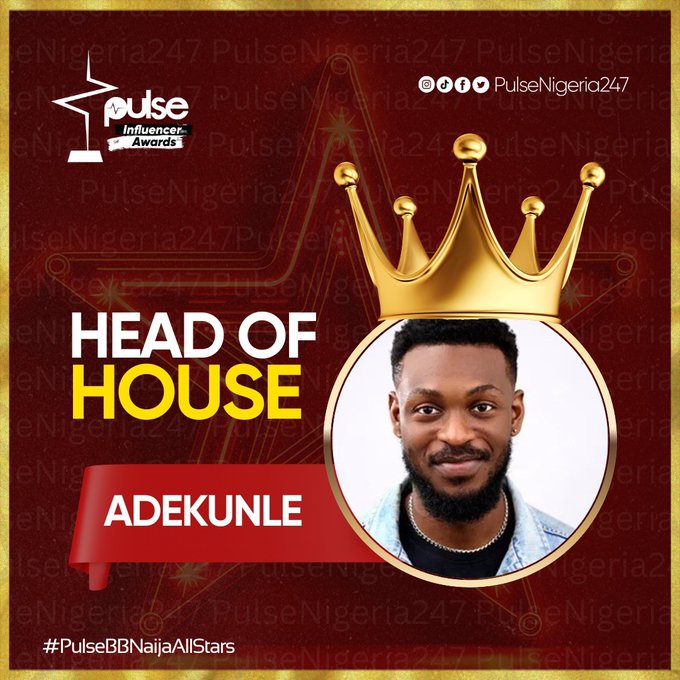 Adekunle becomes Big Brother Naija 'All Stars' first Head of House