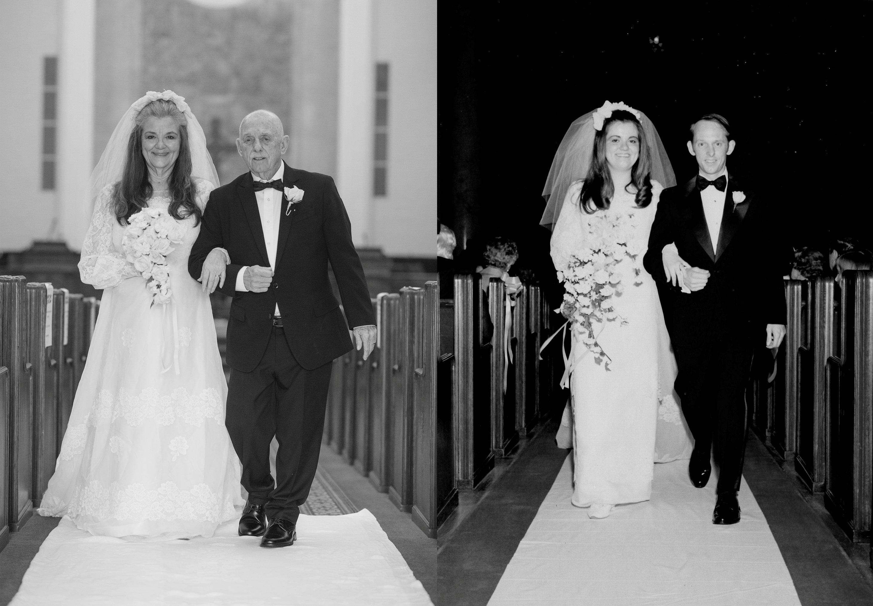 Casal celebrou seu 50º aniversário de casamento recriando sessão fotos produzidas em 1971