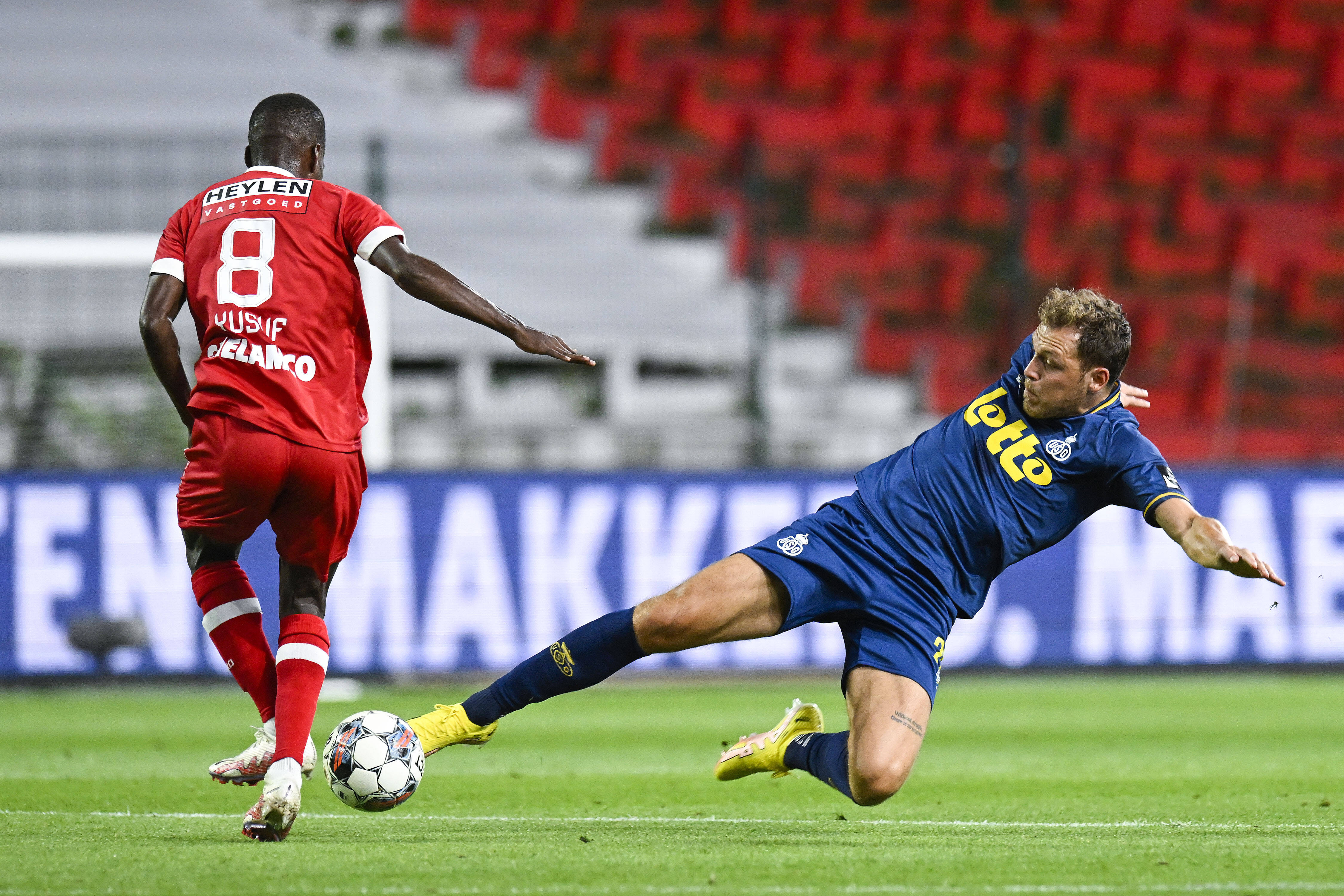 Alhassan Yusuf had another fine game for Royal Antwerp