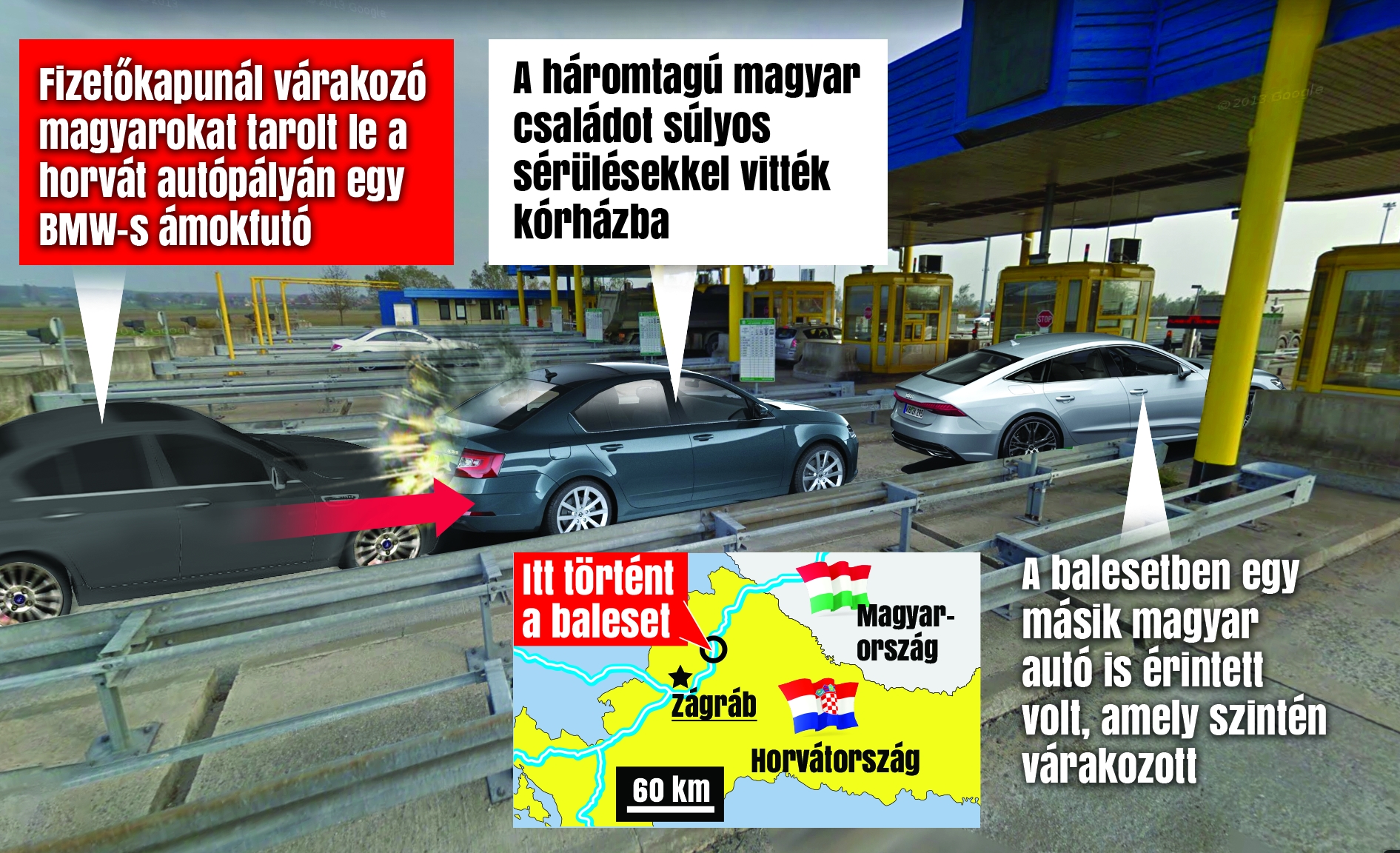 Ezt csinálhatta közvetlenül a baleset előtt a BMW-s, aki belerohant a  magyar család autójába a horvát autópályán - Blikk