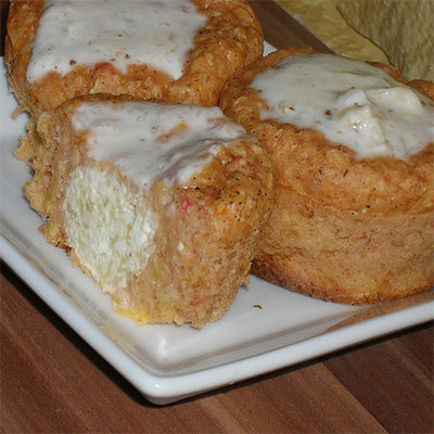 Narancsos túrógolyós muffin