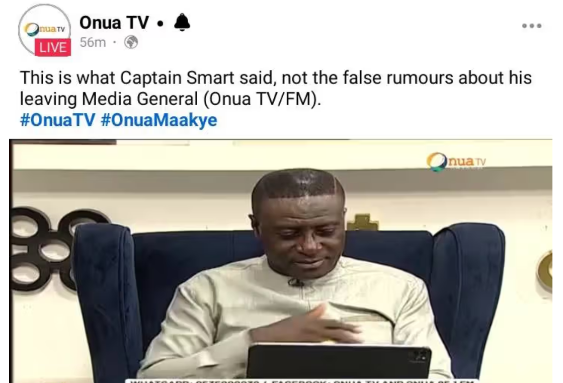 Captain Smart hasn’t resigned - Onua TV denies earlier reports