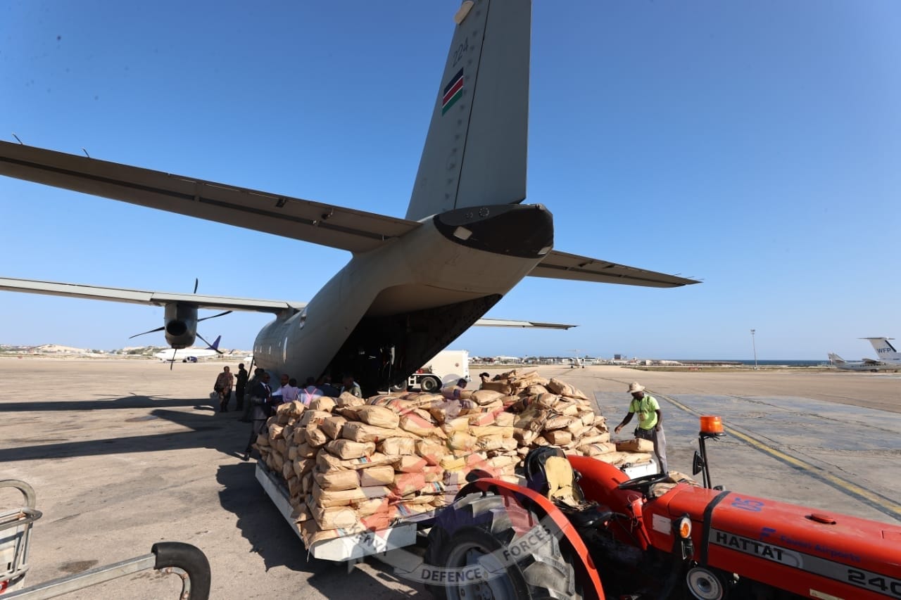 Food packages being delivered to Somalia