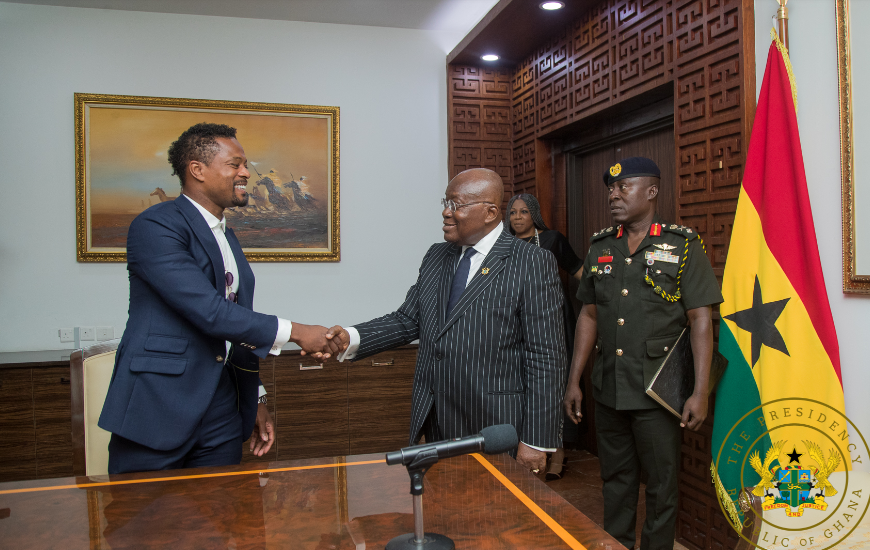 Patrice Evra says it’s an honour to meet Akufo-Addo