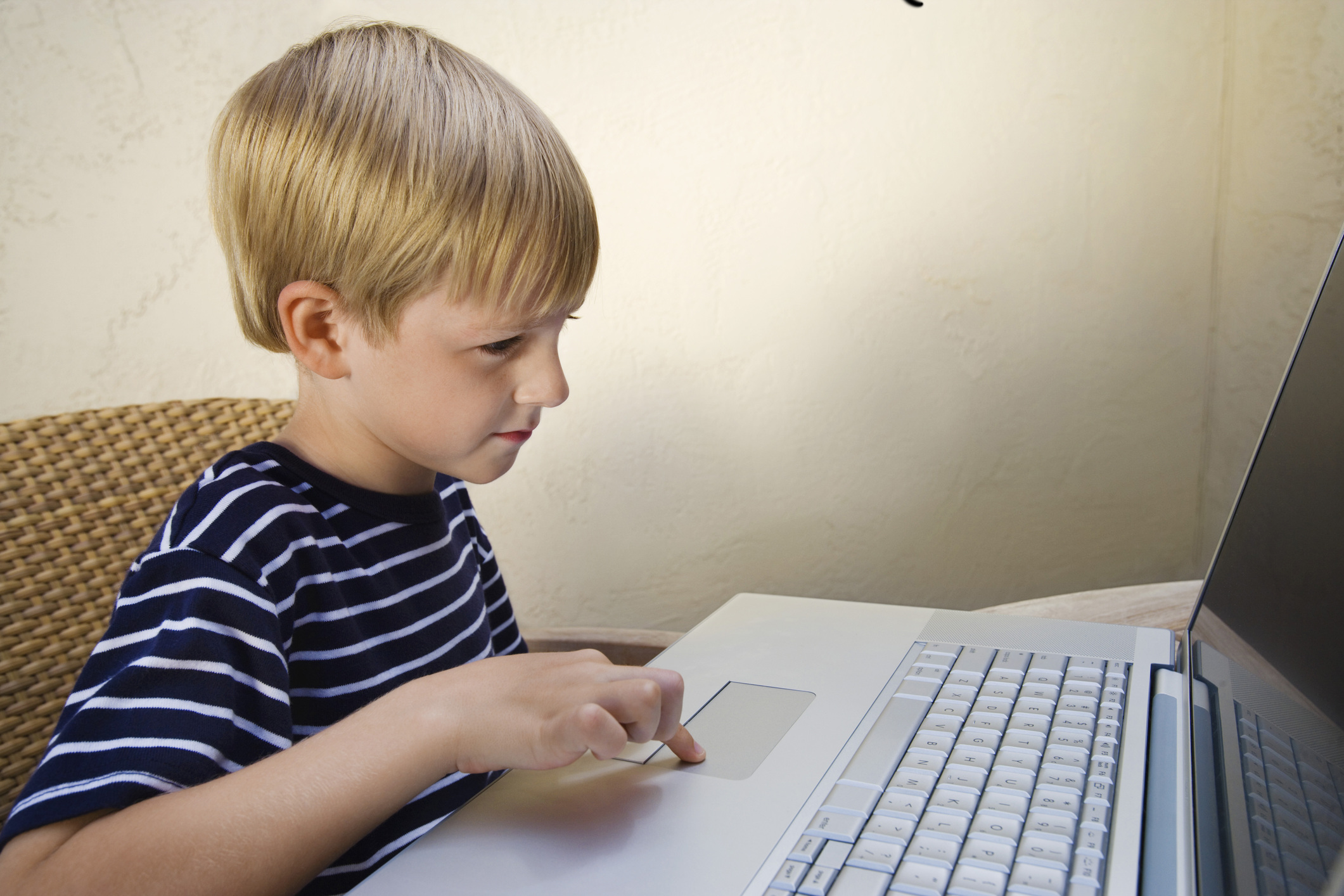 Используй мальчишку. Boy using Laptop.