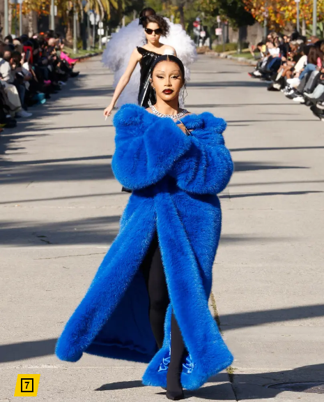 Cardi B walking the Balenciaga’s fall 2024 show runway in Los Angeles [Pagesix]