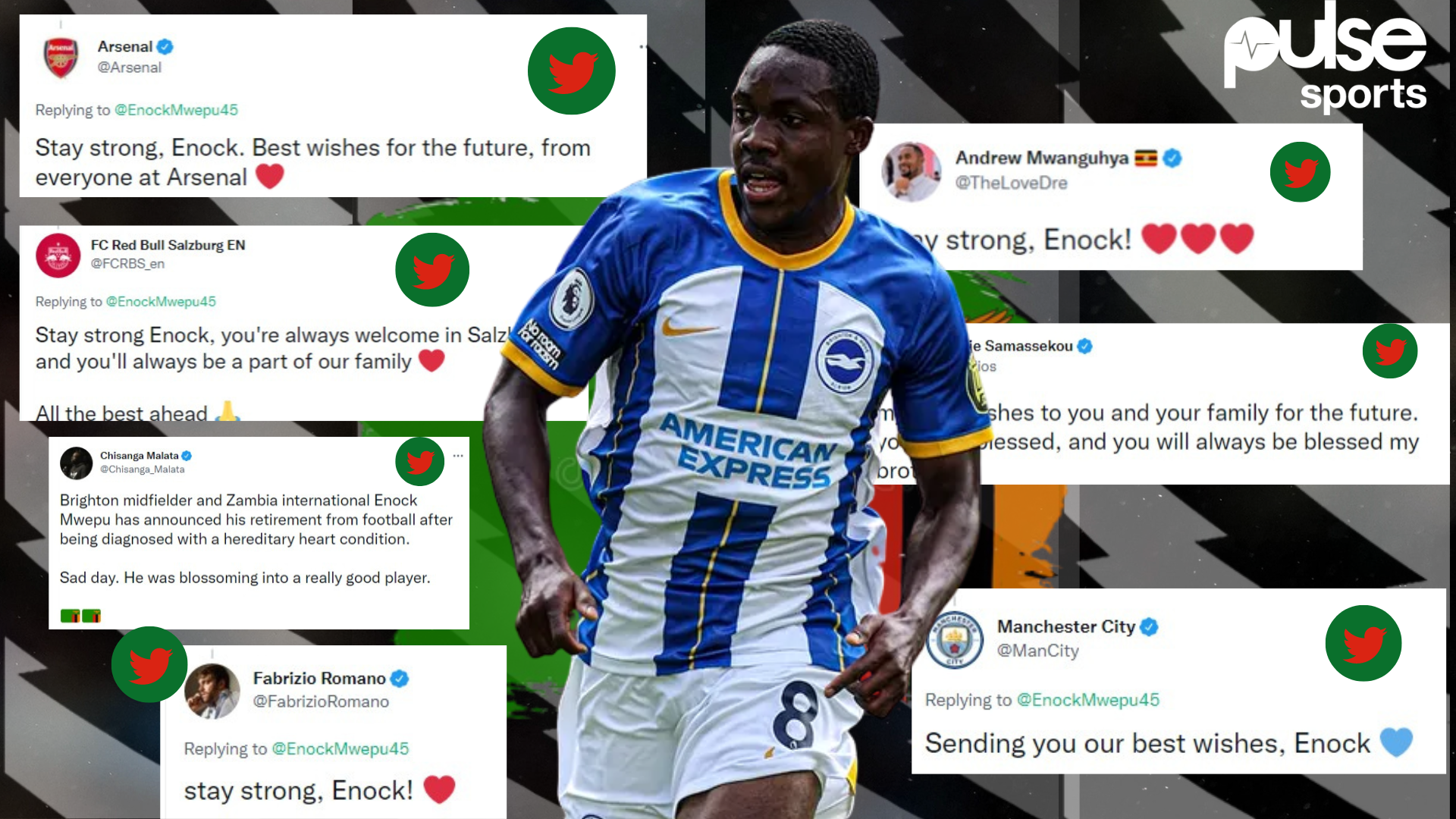 Enock Mwepu retirement: Fans show love to Brighton Hove Albion star on social media