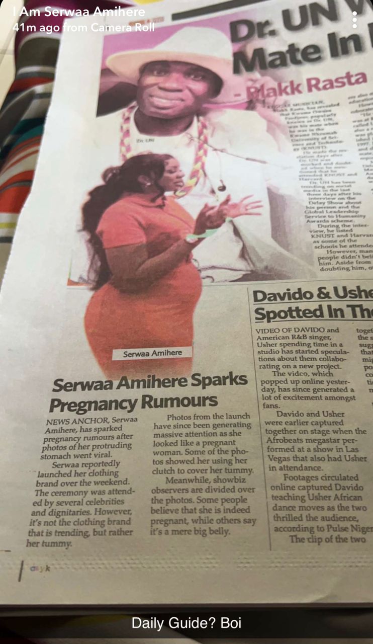 Serwaa Amihere reacts to pregnancy rumours after newspaper headline