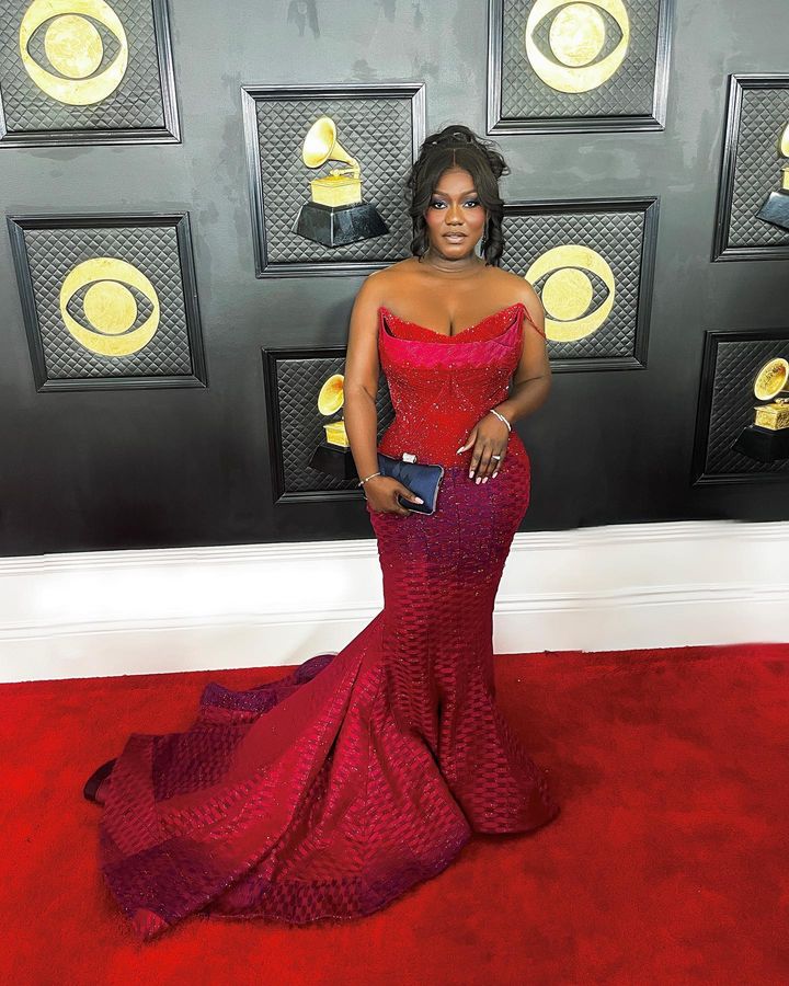 65th Grammy Awards: Dentaa Amoateng sells Ghana to the world with the perfect kente outfit