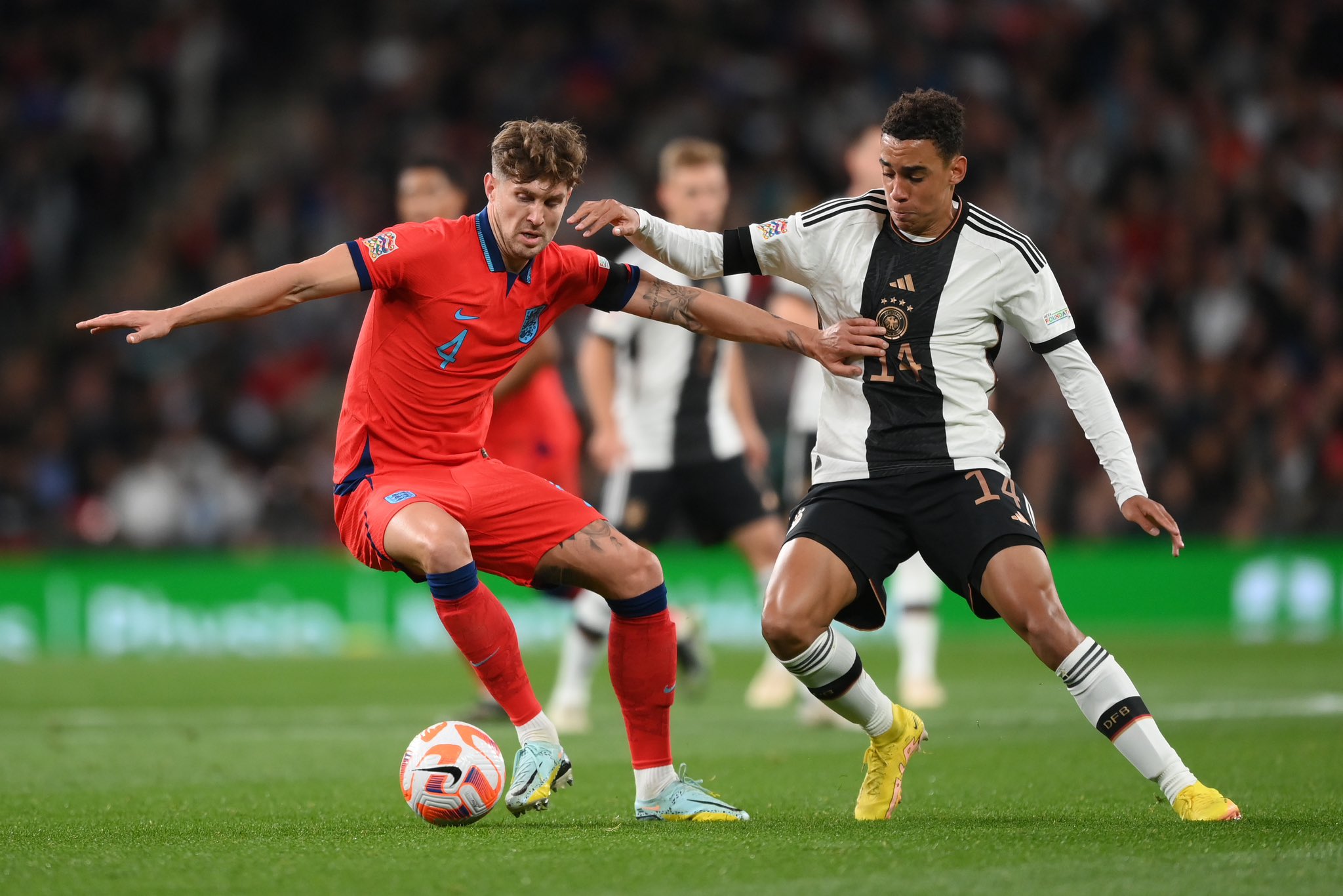 The scoreline was deadlocked at Wembley in the first half between England and Germany