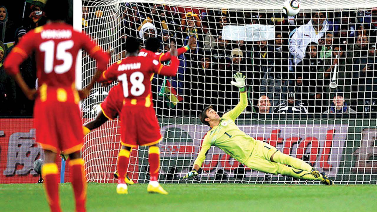 Asamoah Gyan missed a crucial penalty for Ghana against Uruguay at the 2010 World Cup