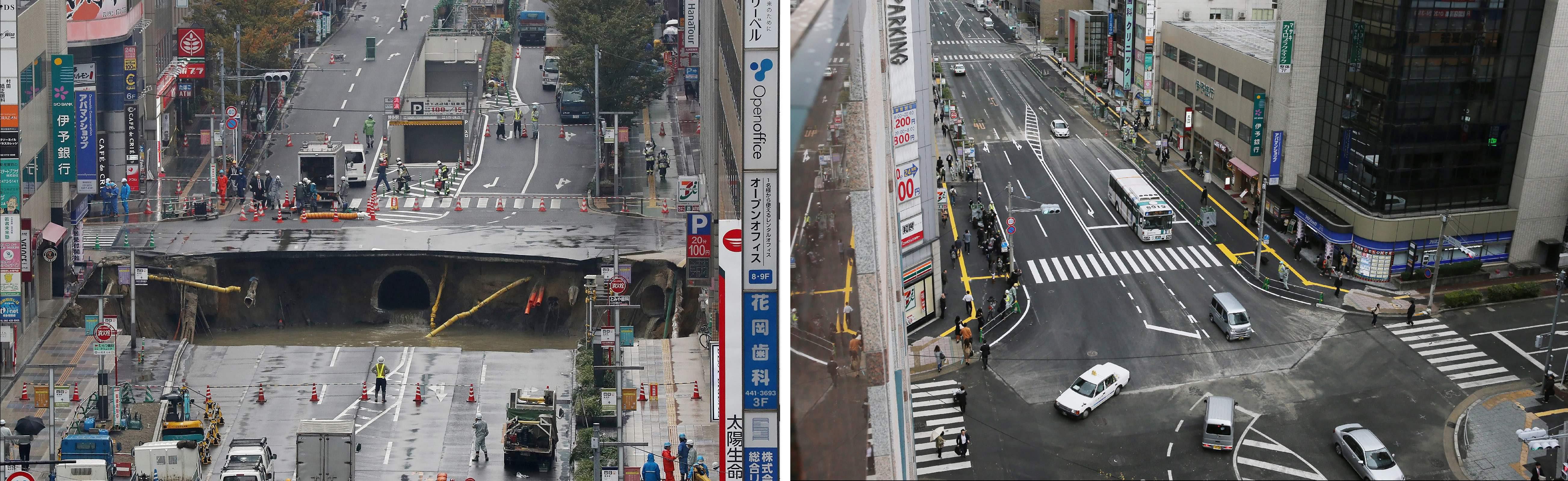 Japonia Gigantyczna Dziura W Centrum Miasta Robotnicy Zaskoczyli Wszystkich