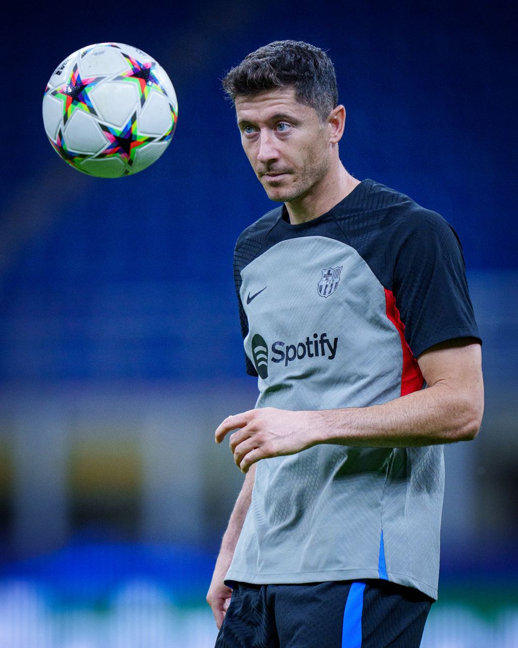 Robert Lewandowski during the Barcelona training.