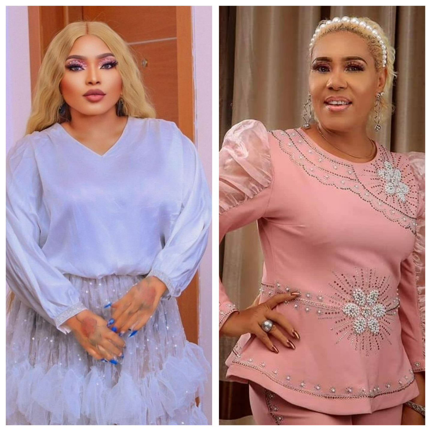 Nollywood actors Halima Abubakar and Shan George [Instagram/HalimaAbubakar] [Instagram/ShanGeorge]