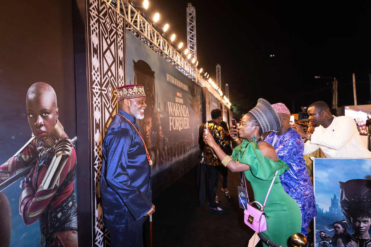 Richard Mofe-Damijo and adoring fans