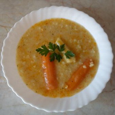 Tejes-zöldséges rizsleves