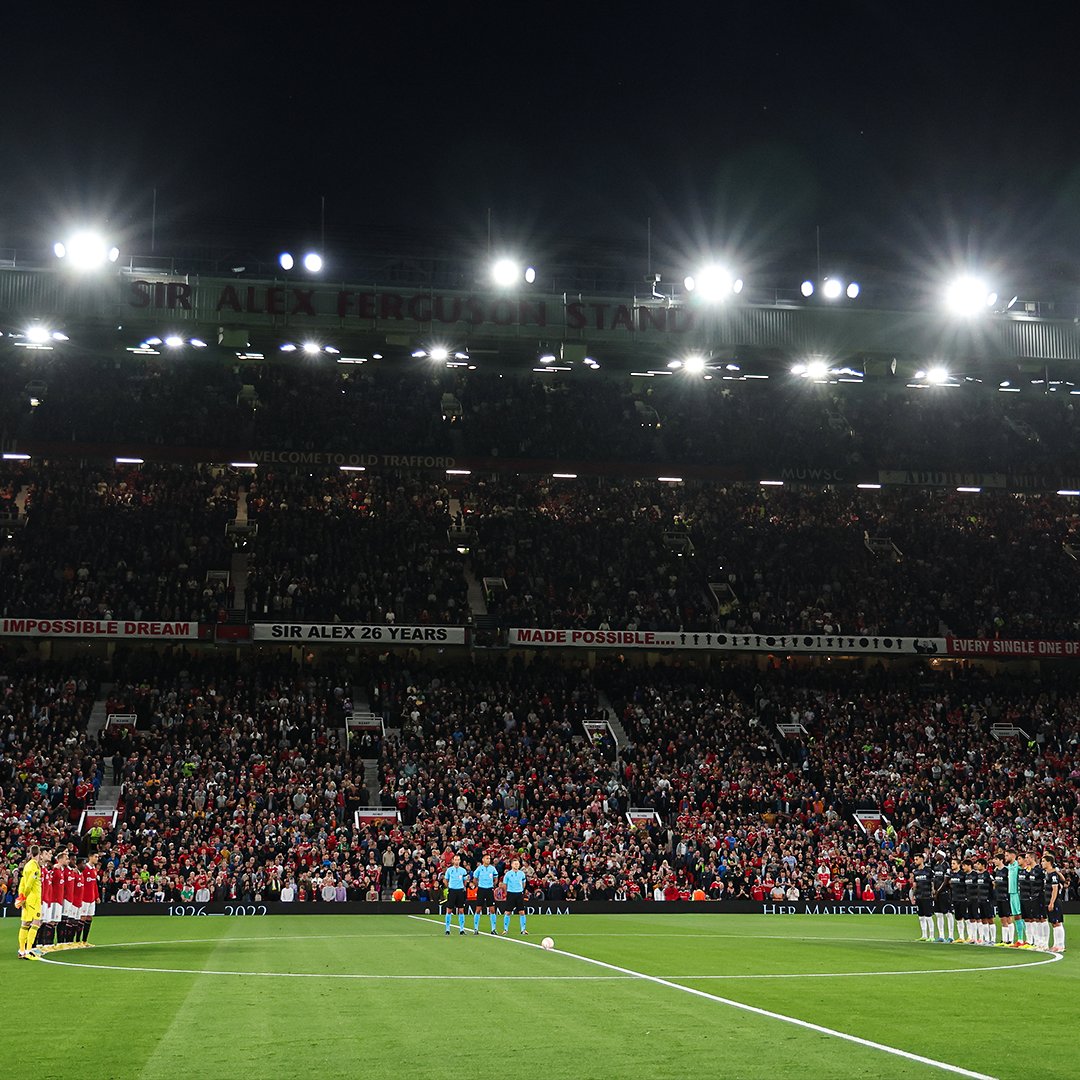 There was a moment of silence held in honour of Queen Elizabeth II in the Europa League game between Manchester United and Real Sociedad