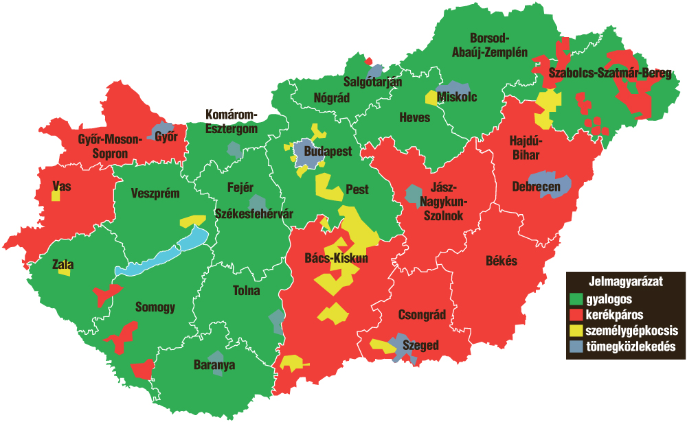 Így jár munkába a magyar! - térkép - Blikk